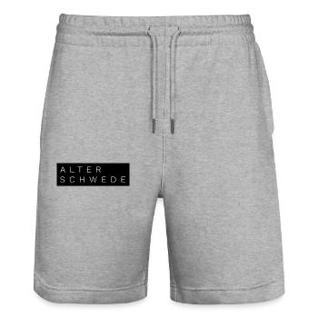 Old Swede Fun Design - Stanley/Stella Trainer Unisex Organic Jogging Shorts - heather grey - Front - Nik (191cm) & Marisol (170cm)