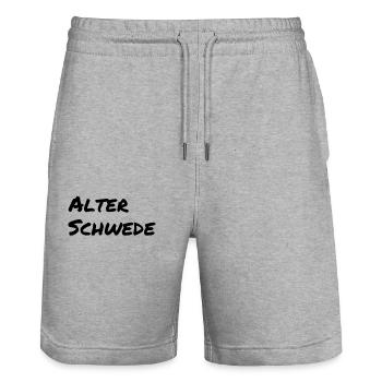Vieux Suédois - Lustiger Spruch - Drôle - Short de jogging bio TRAINER Stanley/Stella unisexe - gris chiné - Devant - Nik (191cm) & Marisol (170cm)