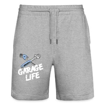 Garage Life Wrench Tools Mechanic Lifestyle - Stanley/Stella Unisex Bio Joggingshorts Trainer  - Grau meliert - Vorne - Nik (191cm) & Marisol (170cm)