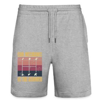 Car Mechanic Is the Answer Manual Gear Humor - Stanley/Stella Trainer Unisex Organic Jogging Shorts - heather grey - Front - Nik (191cm) & Marisol (170cm)