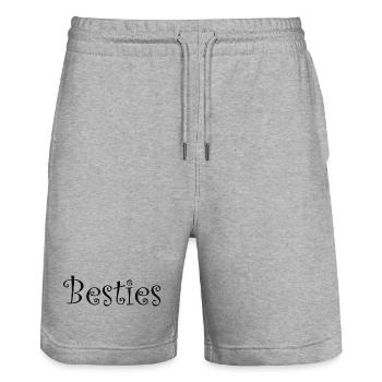 Besties Zitat - Stanley/Stella Unisex Bio Joggingshorts Trainer  - Grau meliert - Vorne - Nik (191cm) & Marisol (170cm)
