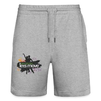 Dance Studio Let's Move - Stanley/Stella Trainer Unisex Organic Jogging Shorts - heather grey - Front - Nik (191cm) & Marisol (170cm)