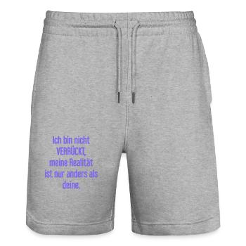 I'm not crazy – my reality is different - Stanley/Stella Trainer Unisex Organic Jogging Shorts - heather grey - Front - Nik (191cm) & Marisol (170cm)