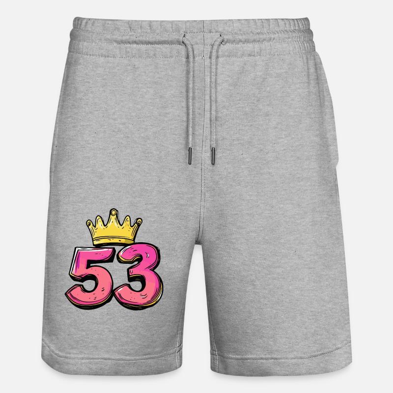 Couronne à 53 chiffres - Short de jogging bio TRAINER Stanley/Stella unisexe - gris chiné