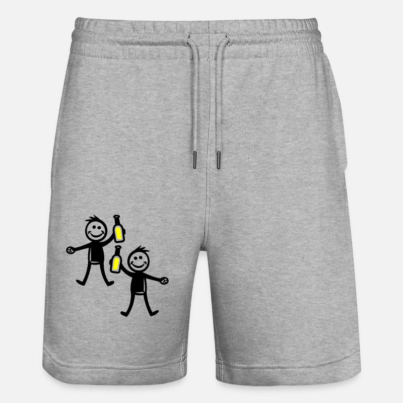 Boire une bouteille de bière - Short de jogging bio TRAINER Stanley/Stella unisexe - gris chiné