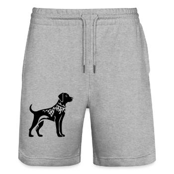 Dalmatian Dog - Stanley/Stella Trainer Unisex Organic Jogging Shorts - heather grey - Front - Nik (191cm) & Marisol (170cm)
