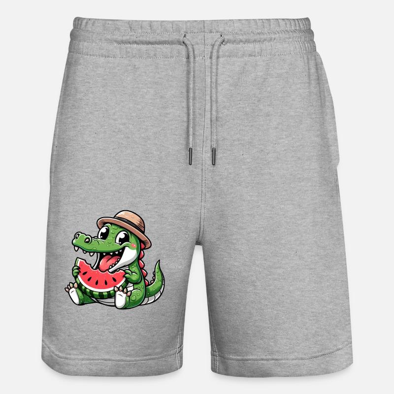 Crocodile Melon Pastèque Fruit Fruité - Short de jogging bio TRAINER Stanley/Stella unisexe - gris chiné
