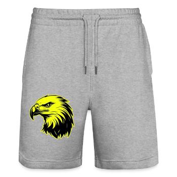 Adler Kopf Porträt Symbol - Stanley/Stella Unisex Bio Joggingshorts Trainer  - Grau meliert - Vorne - Nik (191cm) & Marisol (170cm)