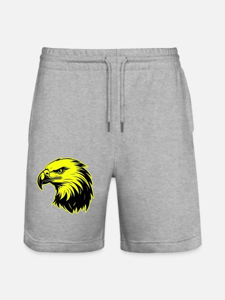 Eagle Head Portrait Icon - Stanley/Stella Trainer Unisex Organic Jogging Shorts - heather grey
