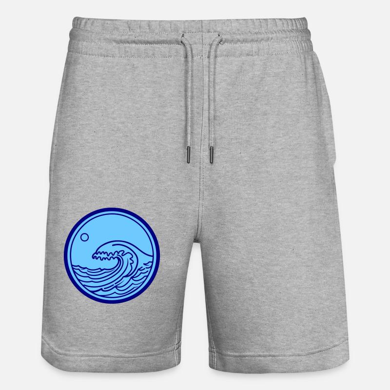Mer, Océan, Vague, Eau - Short de jogging bio TRAINER Stanley/Stella unisexe - gris chiné