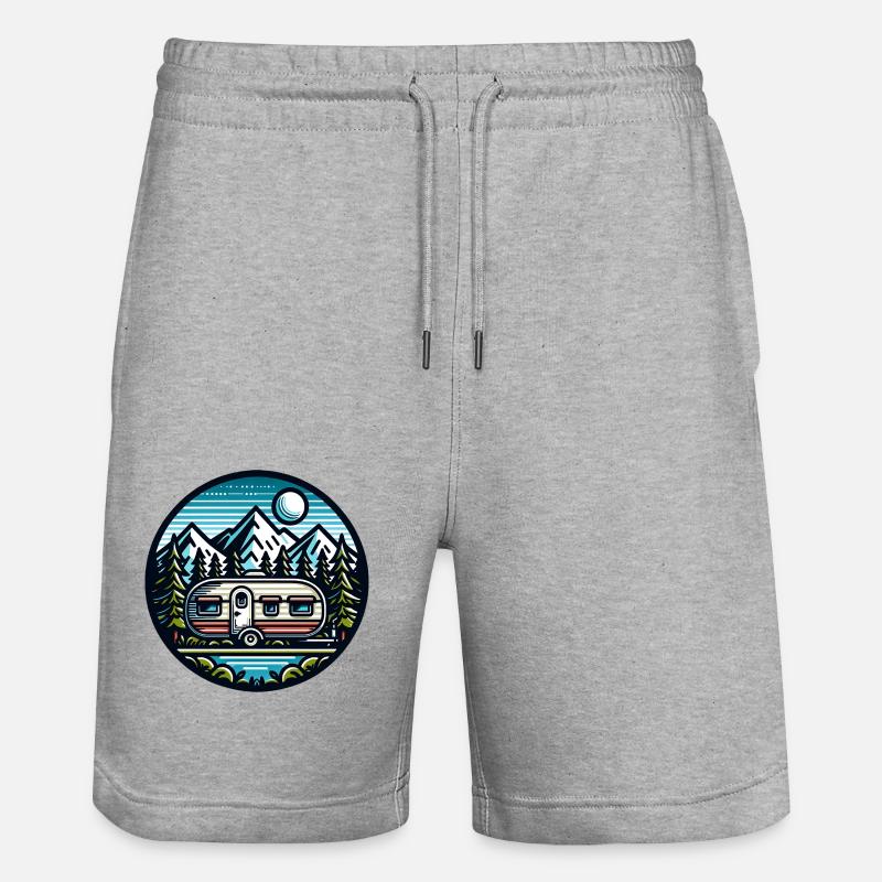 Camping camping-car caravane - Short de jogging bio TRAINER Stanley/Stella unisexe - gris chiné