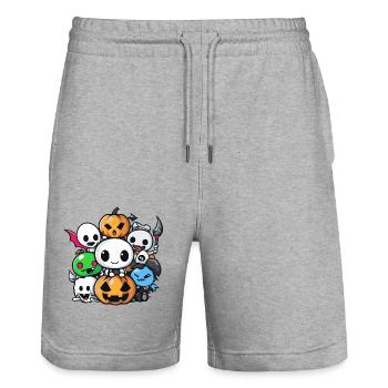 Halloween Party Figures Comic - Stanley/Stella Trainer Unisex Organic Jogging Shorts - heather grey - Front - Nik (191cm) & Marisol (170cm)