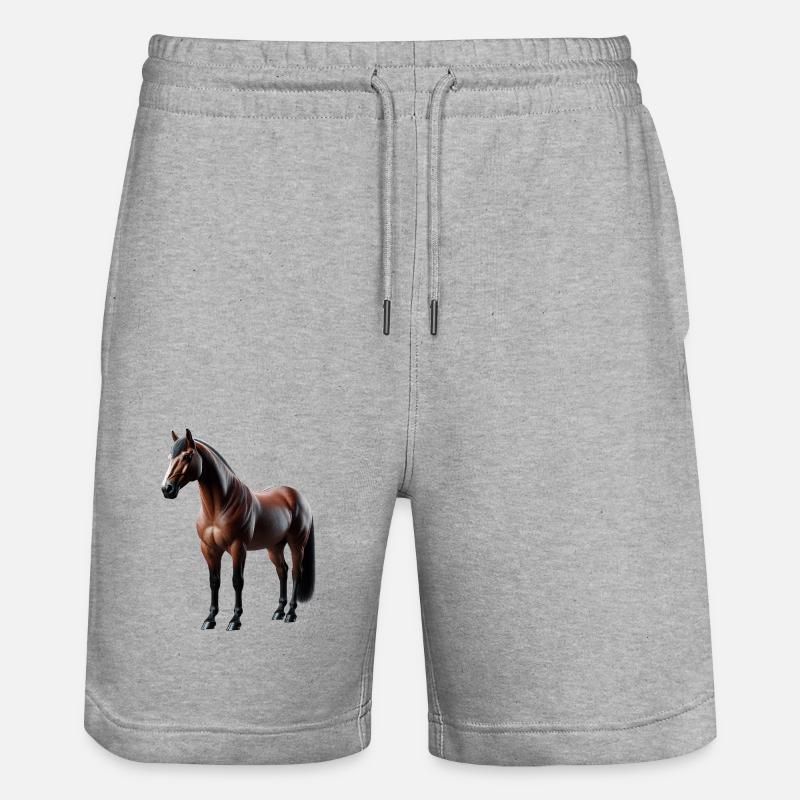 Cheval Brun - Short de jogging bio TRAINER Stanley/Stella unisexe - gris chiné
