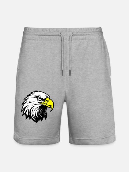 Eagle Head - Stanley/Stella Trainer Unisex Organic Jogging Shorts - heather grey
