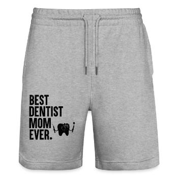 Meilleur Dentiste Maman Jamais Dentisterie Dentaire Mère Dent - Short de jogging bio TRAINER Stanley/Stella unisexe - gris chiné - Devant - Nik (191cm) & Marisol (170cm)