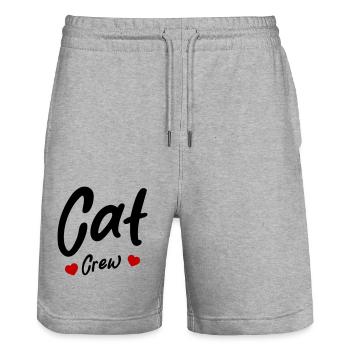 Coeur d’équipage de chat - Short de jogging bio TRAINER Stanley/Stella unisexe - gris chiné - Devant - Nik (191cm) & Marisol (170cm)