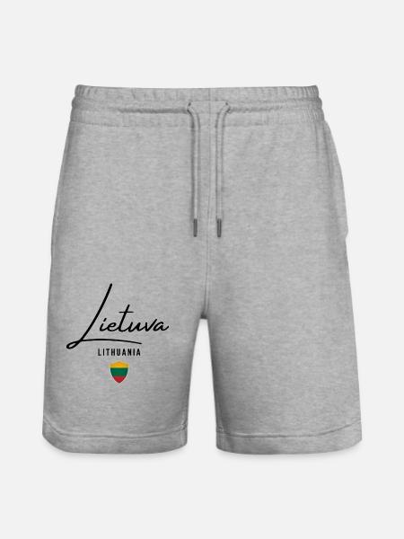 Lithuanian flag, Lithuanian pride - Stanley/Stella Trainer Unisex Organic Jogging Shorts - heather grey