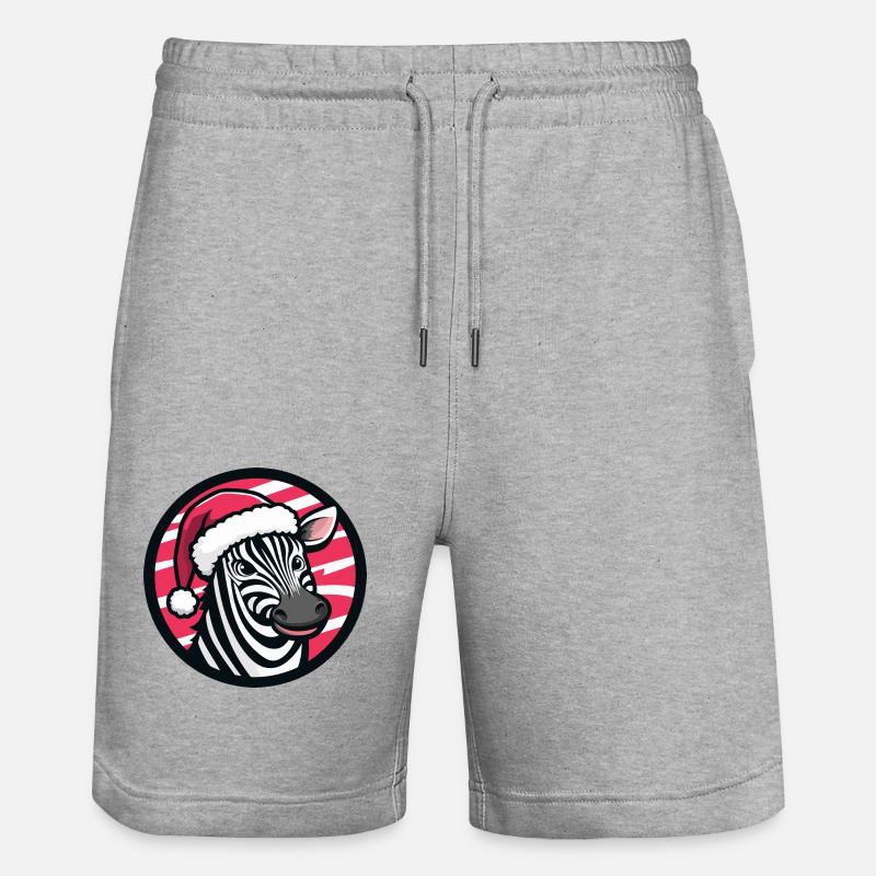 Zebra Weihnachten Tier - Stanley/Stella Unisex Bio Joggingshorts Trainer - Grau meliert