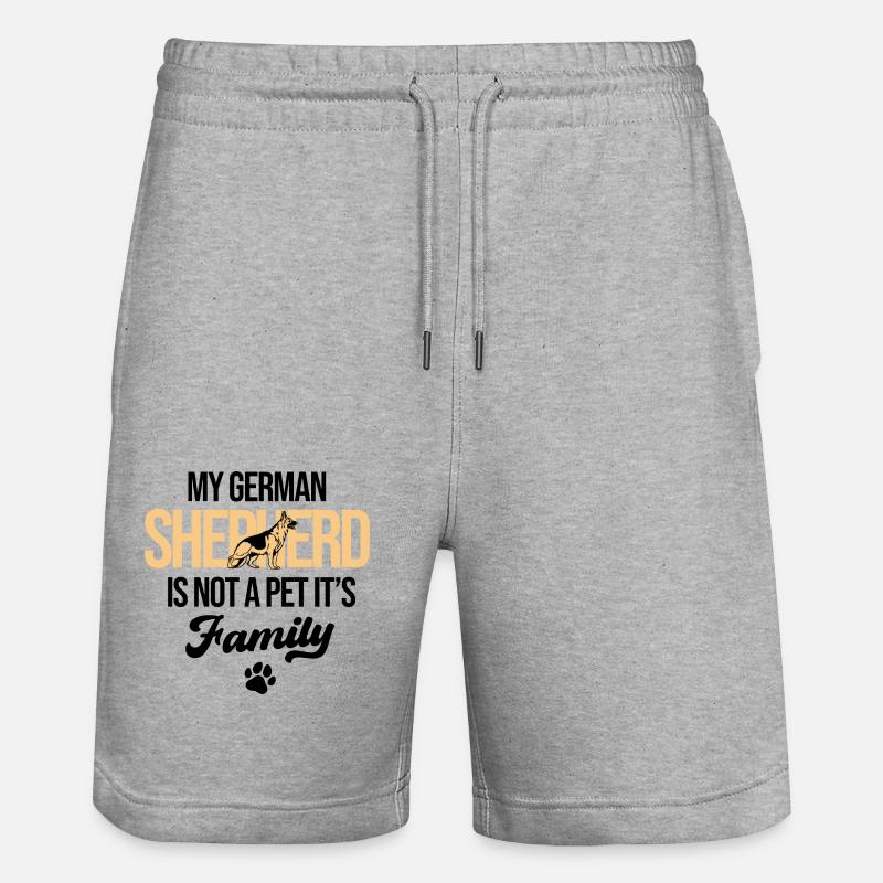 Il mio pastore tedesco non è un animale domestico, è il cane di famiglia Lo - Pantaloncini da jogger ecologici unisex Trainer di Stanley/Stella - grigio melange