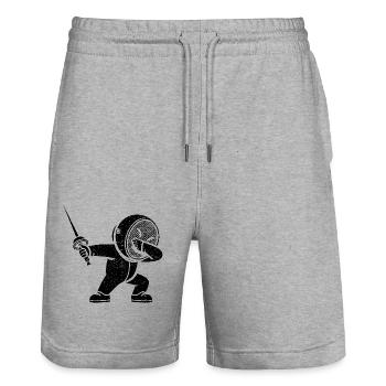 Dubbing Fechter Fechter Degen Degen Fechter Athlet - Stanley/Stella Unisex Bio Joggingshorts Trainer  - Grau meliert - Vorne - Nik (191cm) & Marisol (170cm)