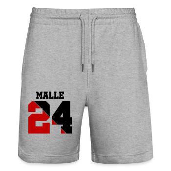 Malle 24 - Short de jogging bio TRAINER Stanley/Stella unisexe - gris chiné - Devant - Nik (191cm) & Marisol (170cm)