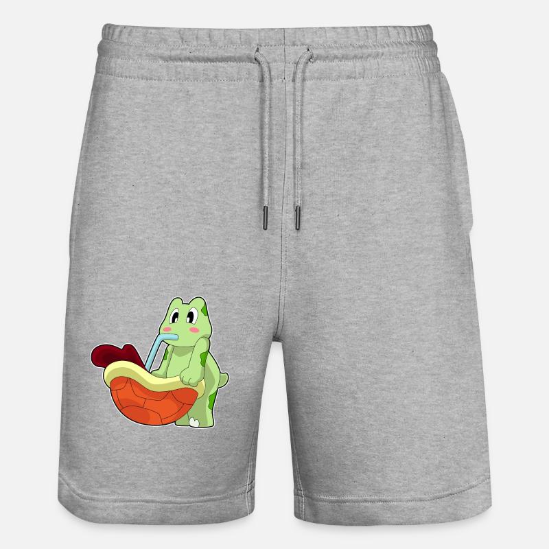 Turtle Coffee Mug - Stanley/Stella Trainer Unisex Organic Jogging Shorts - heather grey