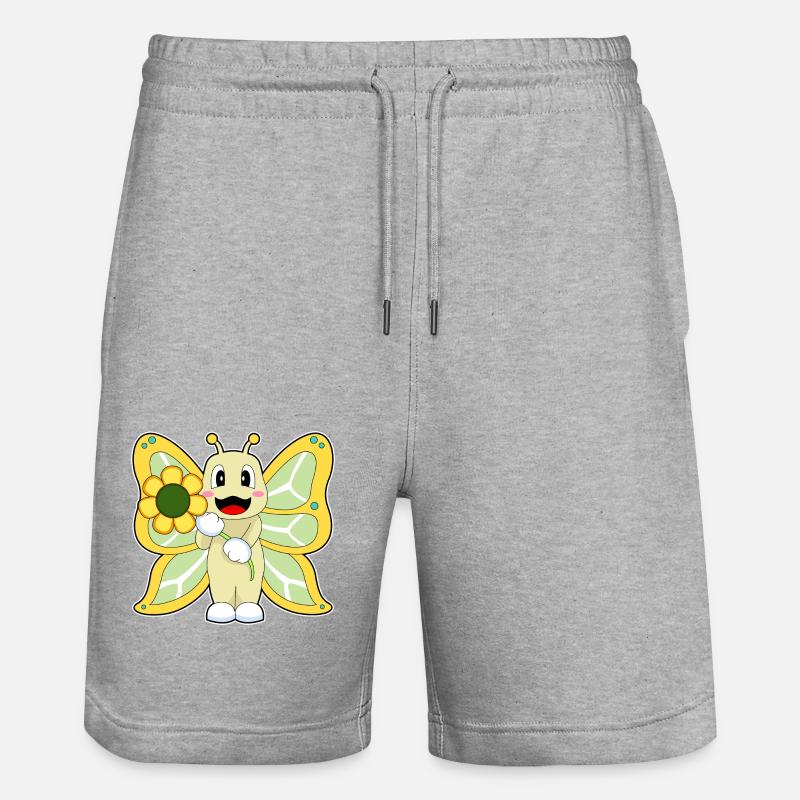 Fleur de papillon - Short de jogging bio TRAINER Stanley/Stella unisexe - gris chiné