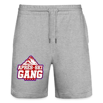 Après-ski Gang - Stanley/Stella Trainer Unisex Organic Jogging Shorts - heather grey - Front - Nik (191cm) & Marisol (170cm)