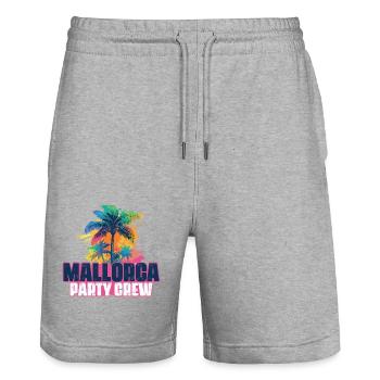 Mallorca Party Crew Urlaub - Stanley/Stella Unisex Bio Joggingshorts Trainer  - Grau meliert - Vorne - Nik (191cm) & Marisol (170cm)