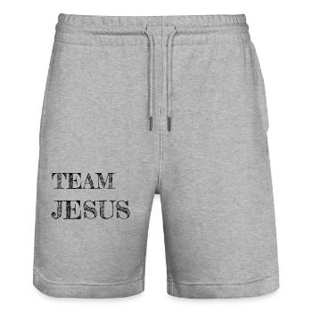 Group 25 - Stanley/Stella Unisex Bio Joggingshorts Trainer  - Grau meliert - Vorne - Nik (191cm) & Marisol (170cm)
