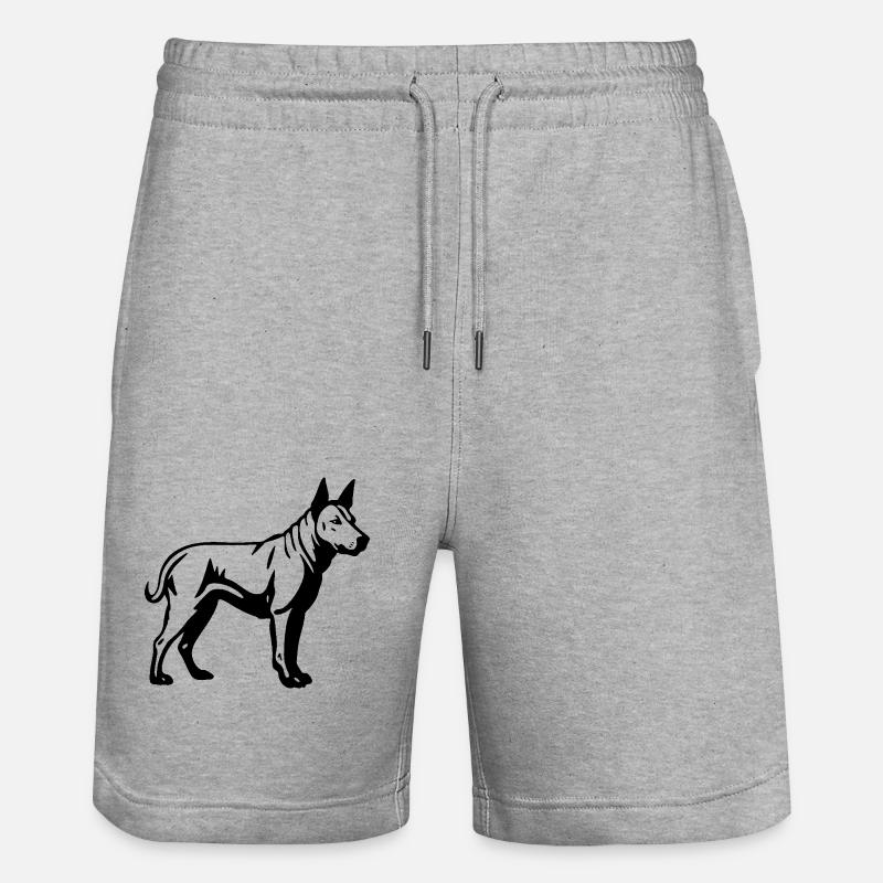 Bull Terrier Chien - Short de jogging bio TRAINER Stanley/Stella unisexe - gris chiné