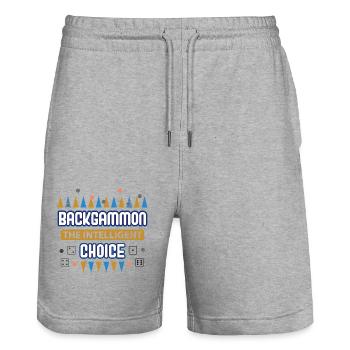 Backgammon Spiel - Stanley/Stella Unisex Bio Joggingshorts Trainer  - Grau meliert - Vorne - Nik (191cm) & Marisol (170cm)