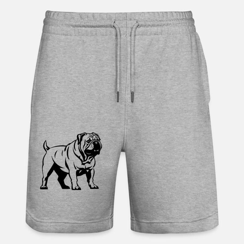 Chien Bulldogg - Short de jogging bio TRAINER Stanley/Stella unisexe - gris chiné