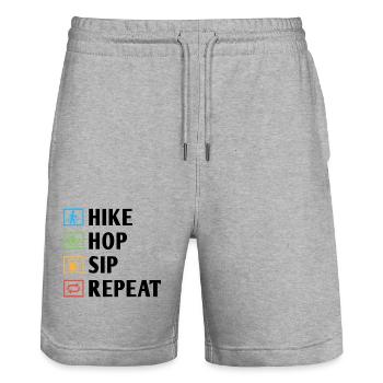 Hiking Nature Trekking Mountaineering Hiker Outdoo - Stanley/Stella Trainer Unisex Organic Jogging Shorts - heather grey - Front - Nik (191cm) & Marisol (170cm)