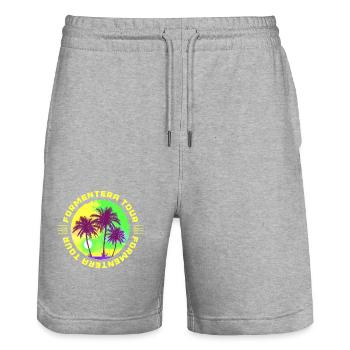 Formentera Tour Palmen Urlaub - Stanley/Stella Unisex Bio Joggingshorts Trainer  - Grau meliert - Vorne - Nik (191cm) & Marisol (170cm)