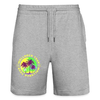 Mallorca Tour Palmen Urlaub - Stanley/Stella Unisex Bio Joggingshorts Trainer  - Grau meliert - Vorne - Nik (191cm) & Marisol (170cm)