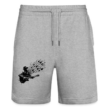 Gitarre Musik Akustik Graffiti Noten Lied Musiker - Stanley/Stella Unisex Bio Joggingshorts Trainer  - Grau meliert - Vorne - Nik (191cm) & Marisol (170cm)