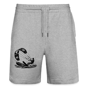 Kitesurfen Kitesurfer Kiteboard - Stanley/Stella Unisex Bio Joggingshorts Trainer  - Grau meliert - Vorne - Nik (191cm) & Marisol (170cm)