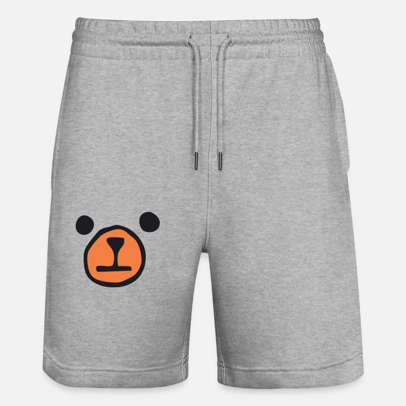 Bären Gesicht - Bär - Stanley/Stella Unisex Bio Joggingshorts Trainer  - Grau meliert