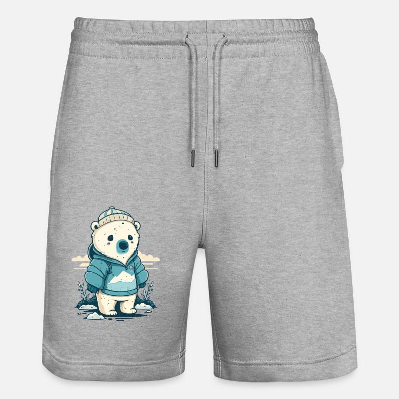 Petit ours polaire solitaire - Short de jogging bio TRAINER Stanley/Stella unisexe - gris chiné