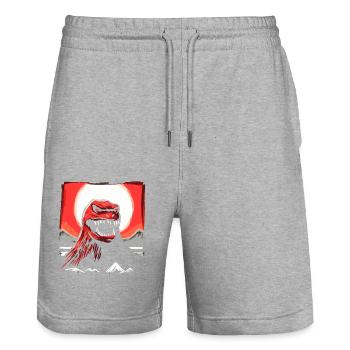 Red Sun Japan : Prince des monstres grunge - Short de jogging bio TRAINER Stanley/Stella unisexe - gris chiné - Devant - Nik (191cm) & Marisol (170cm)