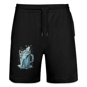 A glass of water should always be free - Stanley/Stella Trainer Unisex Organic Jogging Shorts - black - Front - Nik (191cm) & Marisol (170cm)