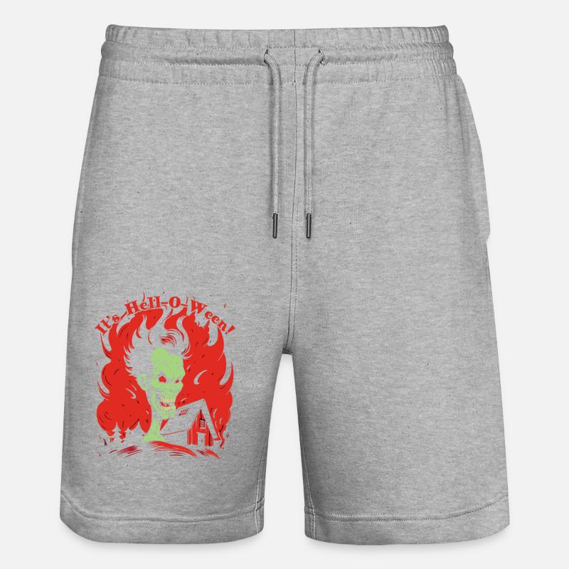 It's Hell-o-Ween - Stanley/Stella Trainer Unisex Organic Jogging Shorts - heather grey