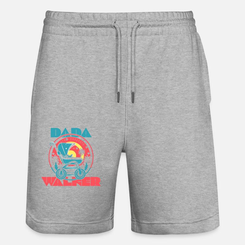 Daddy Dada Poussette Babywalker - Short de jogging bio TRAINER Stanley/Stella unisexe - gris chiné