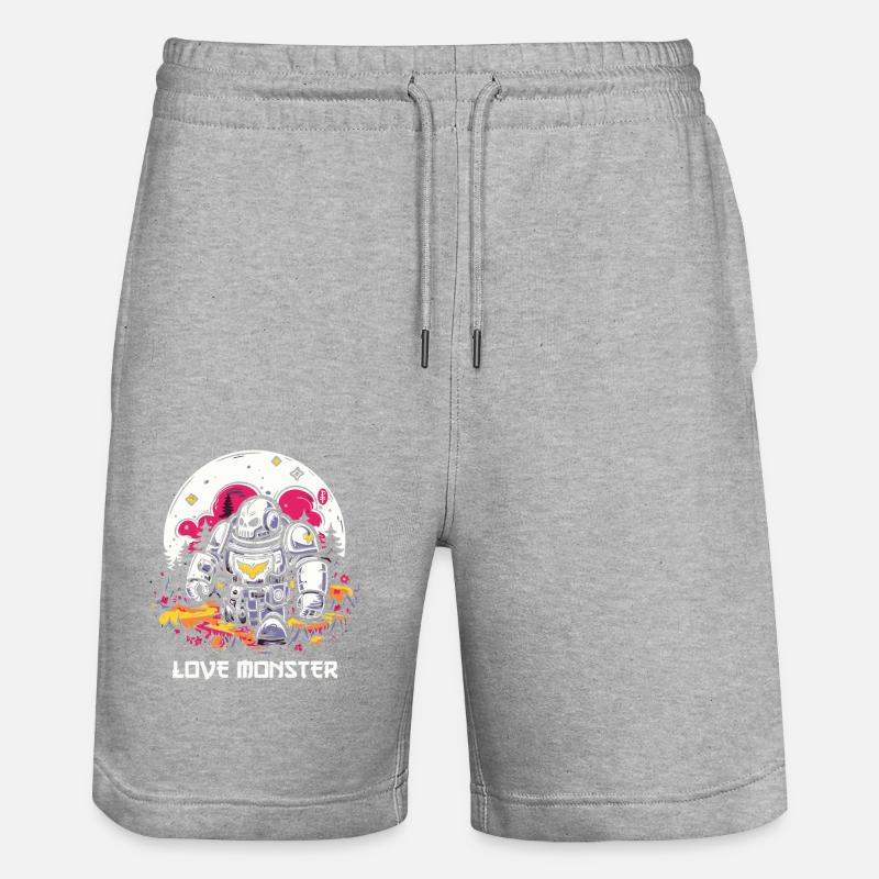 Cher Monster Robot - Short de jogging bio TRAINER Stanley/Stella unisexe - gris chiné