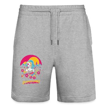 So emotional: Herzen und Natur - Emo Mädchen - Stanley/Stella Unisex Bio Joggingshorts Trainer  - Grau meliert - Vorne - Nik (191cm) & Marisol (170cm)