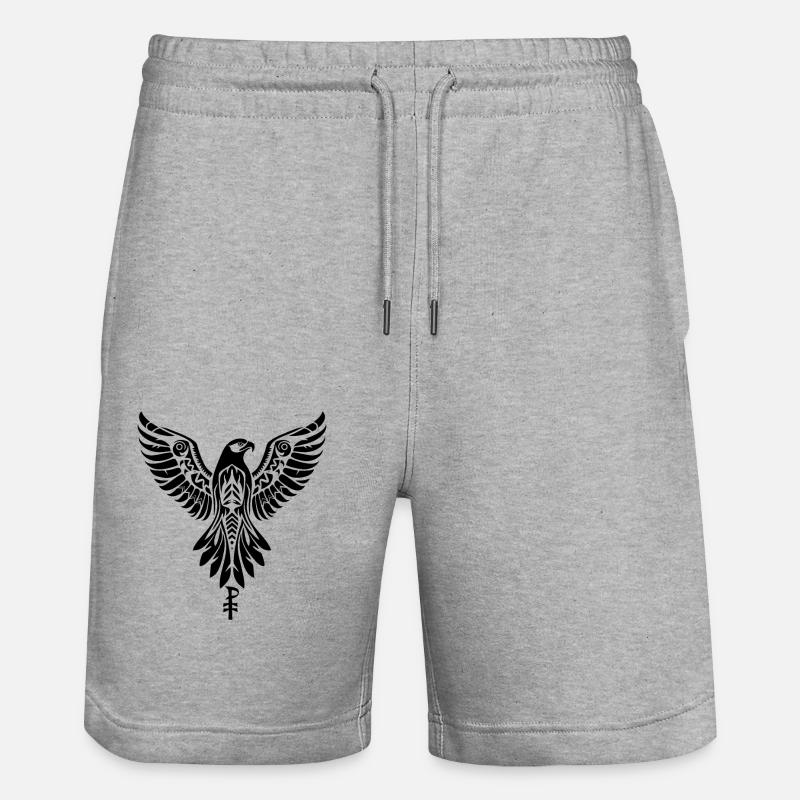 Emblem eines Raubvogels oder Adlers - Stanley/Stella Unisex Bio Joggingshorts Trainer  - Grau meliert