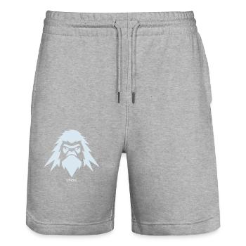 Berg Yeti Berge Emblem - Stanley/Stella Unisex Bio Joggingshorts Trainer  - Grau meliert - Vorne - Nik (191cm) & Marisol (170cm)