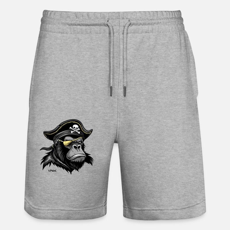 Pirate gorille - Short de jogging bio TRAINER Stanley/Stella unisexe - gris chiné