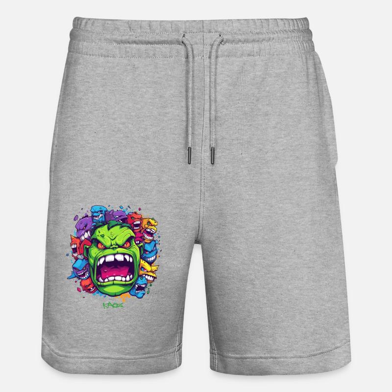 beaucoup de monstres sympas - Short de jogging bio TRAINER Stanley/Stella unisexe - gris chiné
